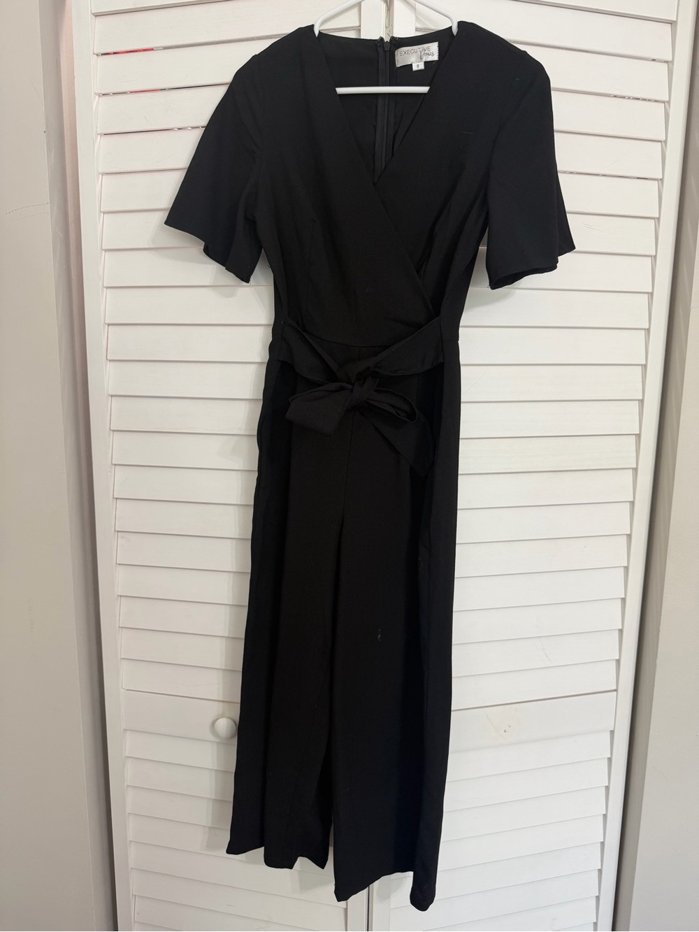 Black Wrap Jumpsuit with Tie Waist